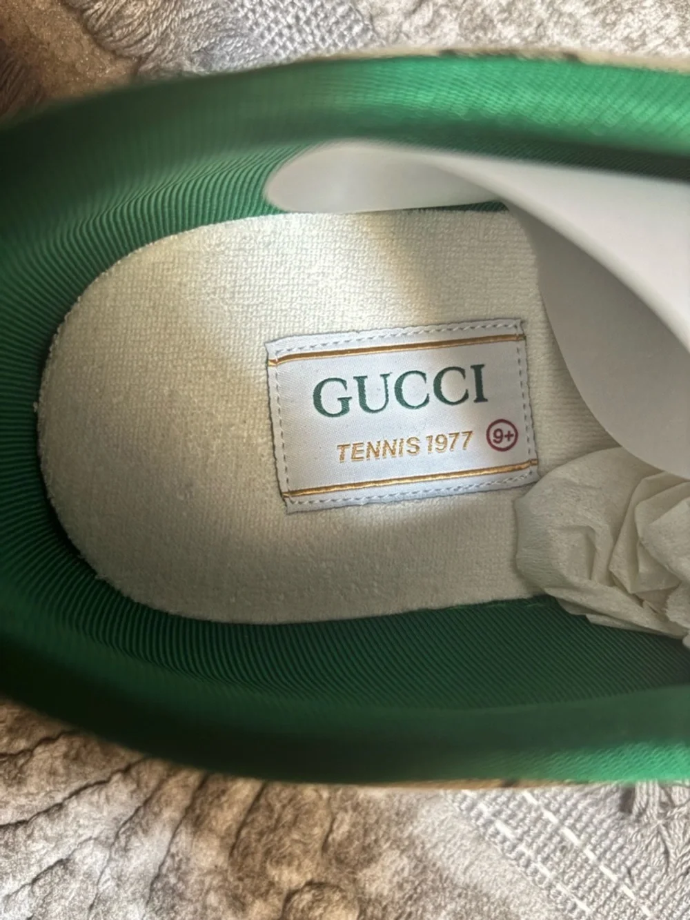 Gucci Tennis 1977 GG Canvas Sneakers Beige/Ebony Men’s 9+ 606111 HVK20 9766